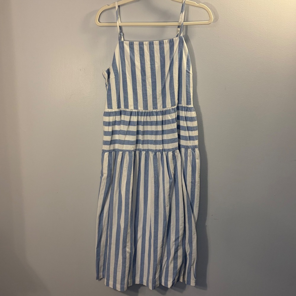 Universal Thread Midi Dress Striped Coastal Summer Nautical Beach Chic Women L